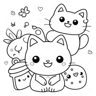 Cute Chococat With Friends Coloring Page 6601-5262