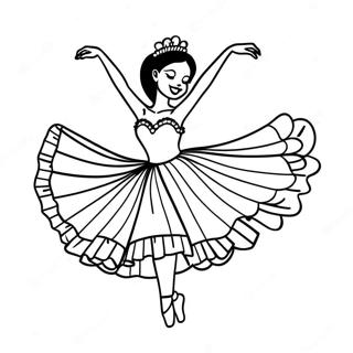 Gracieuse Zwarte Ballerina Dansende Kleurplaat 66084-52313