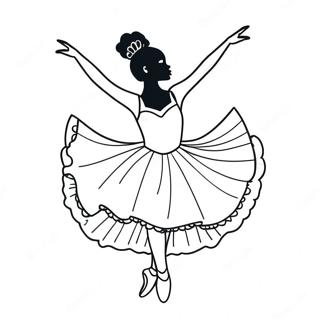 Gracieuse Zwarte Ballerina Dansende Kleurplaat 66084-52316