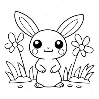 Mimikyu Drăguț Cu Flori Pagina De Colorat 66094-52299