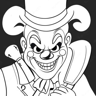 Creepy Gangster Clown With Knife Coloring Page 66114-52330