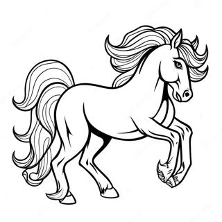 Majestic Friesian Horse In Motion Coloring Page 66215-52413