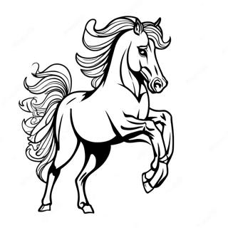 Majestic Friesian Horse In Motion Coloring Page 66215-52415