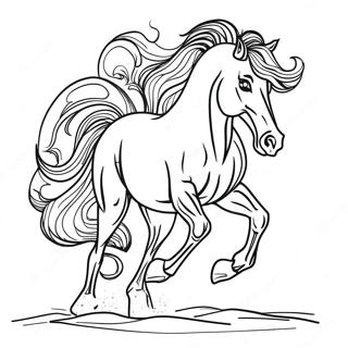 Majestic Friesian Horse In Motion Coloring Page 66215-52416