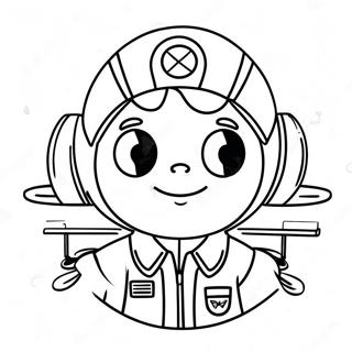 Cute Cartoon Pilot Coloring Page 66235-52421