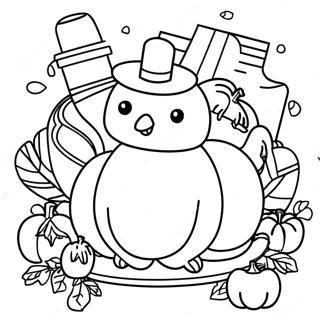 Among Us Thanksgiving Coloring Pages