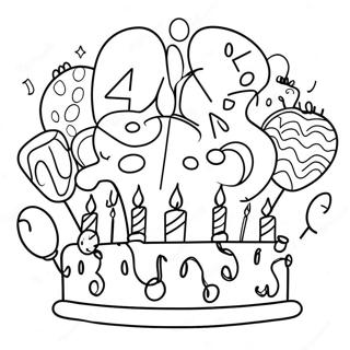 40th Birthday Celebration Coloring Page 66284-52451