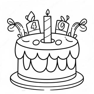 Colorful 40th Birthday Cake Coloring Page 66285-52469