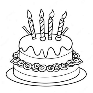 Colorful 40th Birthday Cake Coloring Page 66285-52470