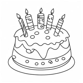 Colorful 40th Birthday Cake Coloring Page 66285-52471