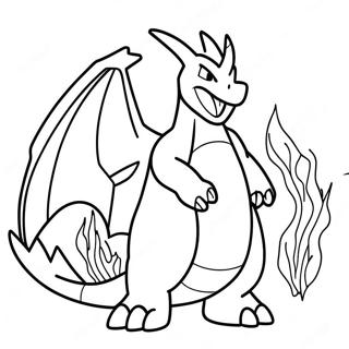 Gigantamax Charizard Breathing Fire Coloring Page 6631-5284