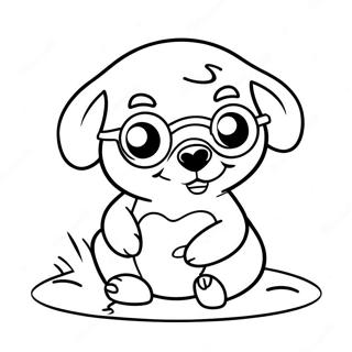 Cute Mole With Glasses Coloring Page 66385-52537