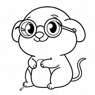 Cute Mole With Glasses Coloring Page 66385-52538