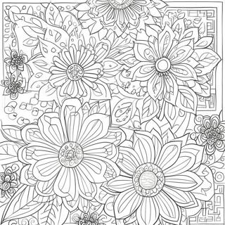 Intricate Floral Patterns Adult Coloring Page 66455-52595