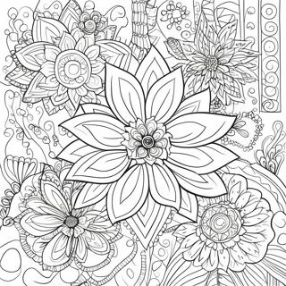 Intricate Floral Patterns Adult Coloring Page 66455-52596