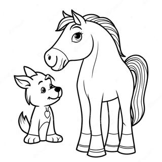 Horse And Dog Coloring Page 66484-52611