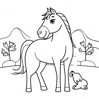 Horse And Dog Coloring Page 66484-52612