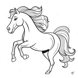 Majestic Horse Galloping Coloring Page 66485-52617