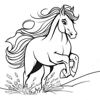 Majestic Horse Galloping Coloring Page 66485-52620