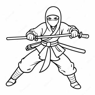 Ninja Girl In Action Coloring Page 66534-52642