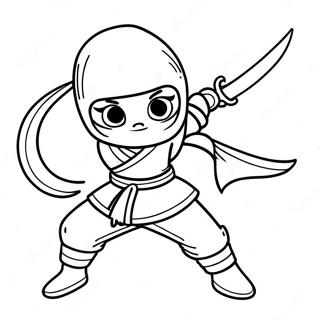 Ninja Girl In Action Coloring Page 66534-52643