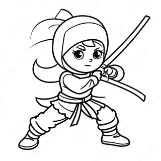 Ninja Girl In Action Coloring Page 66534-52644