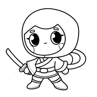 Cute Ninja Girl Coloring Page 66535-52653