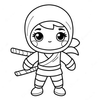 Cute Ninja Girl Coloring Page 66535-52655