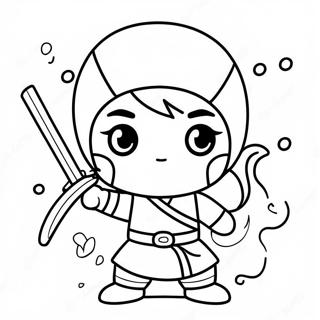 Cute Ninja Girl Coloring Page 66535-52656