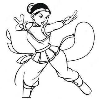 Chun Li In A Dynamic Fighting Pose Coloring Page 66615-52707