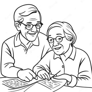 Heartwarming Grandparents Coloring Page 6661-5297