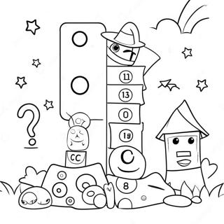 Colorful Numberblocks 8 In A Fun Scene Coloring Page 66665-52756