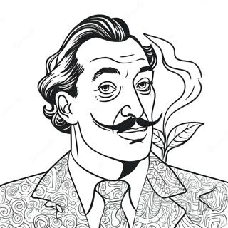 Salvador Dali Surrealist Artwork Coloring Page 66754-52832