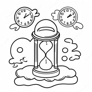 Dreamlike Melting Clocks Coloring Page 66755-52841