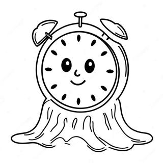 Dreamlike Melting Clocks Coloring Page 66755-52843