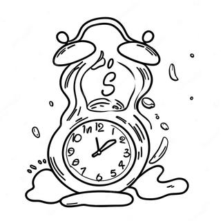 Dreamlike Melting Clocks Coloring Page 66755-52844