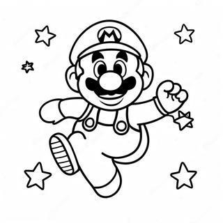 Mario With Colorful Stars Coloring Page 66885-52929