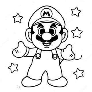 Mario With Colorful Stars Coloring Page 66885-52930