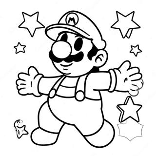 Mario With Colorful Stars Coloring Page 66885-52931