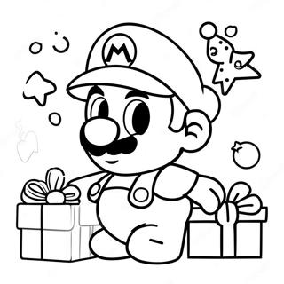 マリオクリスマス 塗り絵ページ