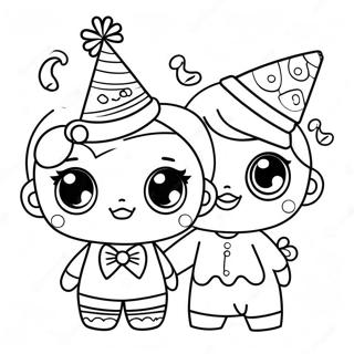 Cute Lol Dolls In Party Hats Coloring Page 67035-53045