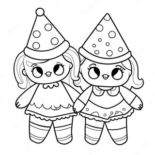 Cute Lol Dolls In Party Hats Coloring Page 67035-53046