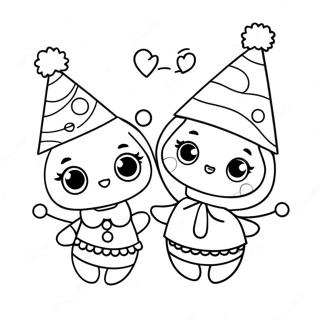 Cute Lol Dolls In Party Hats Coloring Page 67035-53047