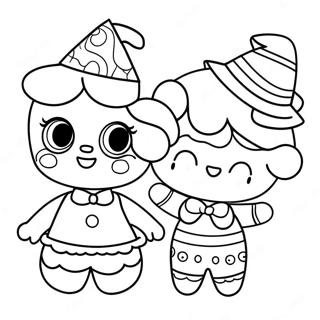 Cute Lol Dolls In Party Hats Coloring Page 67035-53048