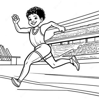 Wilma Rudolph Running Fast Coloring Page 67045-53054