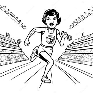 Wilma Rudolph Running Fast Coloring Page 67045-53056