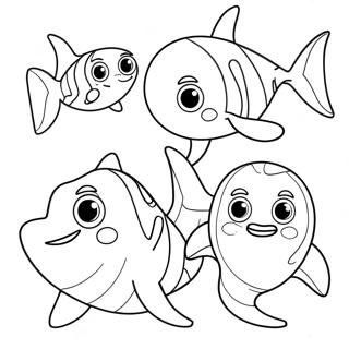 Funny Shark Tale Characters Coloring Page 67065-53070