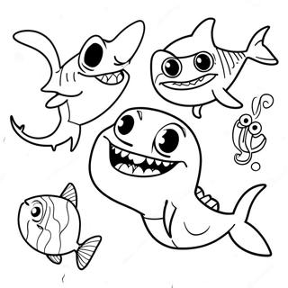 Funny Shark Tale Characters Coloring Page 67065-53071