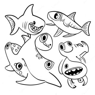 Funny Shark Tale Characters Coloring Page 67065-53072