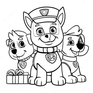 Christmas Paw Patrol Coloring Pages